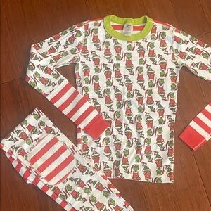 Hanna Andersson Festive Green and Red Kids Pajama Set